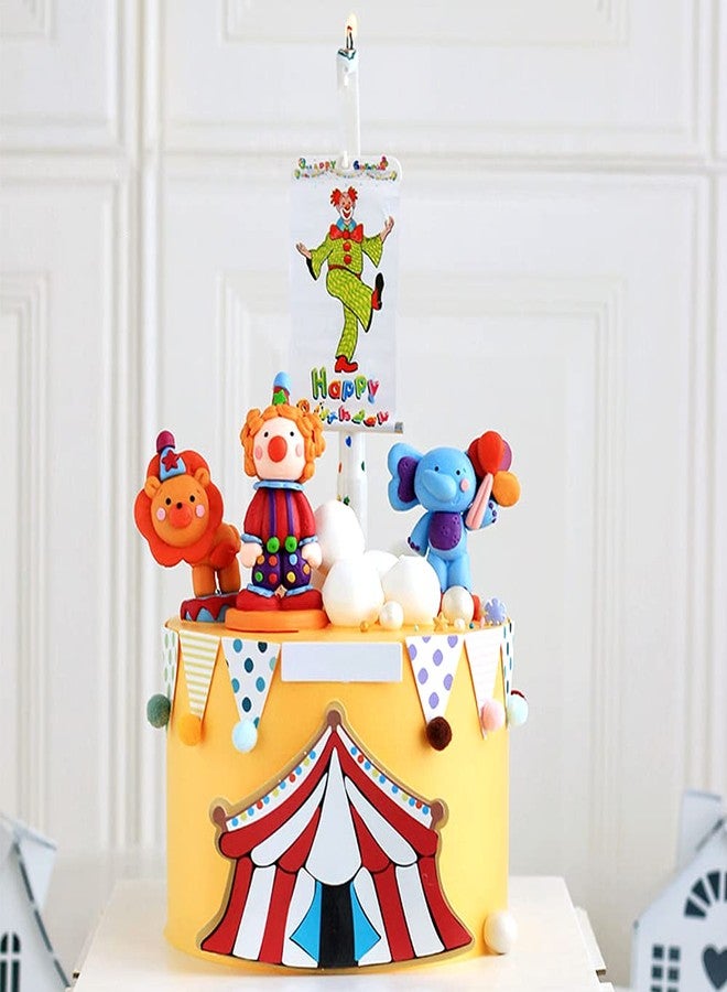 Aprildecember Pop Up Surprise Banner Candle, Circus Carnival Clown Cake Cupcake Candle, Clown Banner Birthday Candle for Party Supplies - 1 Pcs - Image 1